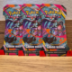Drie Pokémon Chaos Rising Checklane Blisters met elk één Chaos Rising booster pack