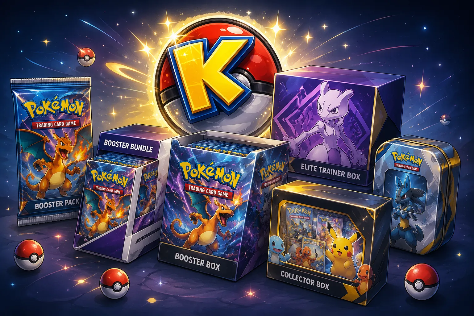 Overzicht van Pokémon Booster Packs, Booster Bundles, Booster Boxen, Elite Trainer Boxen, Collector Boxen en Tins