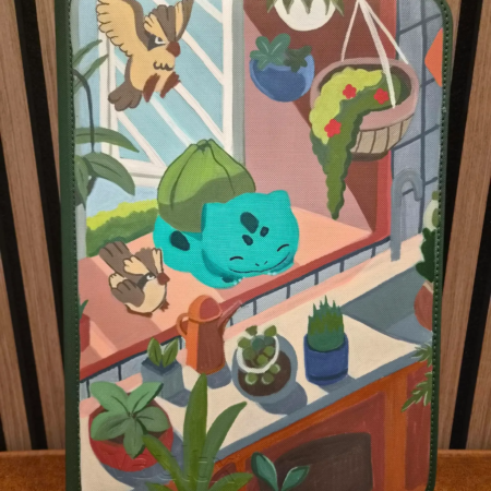 Custom Vault X Pokémon binder met Bulbasaur #143 uit Stellar Crown artwork