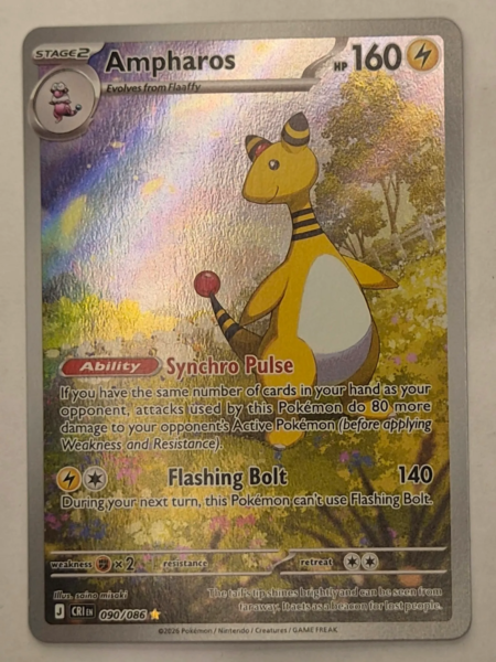 Ampharos 090/086 Illustration Rare uit Pokémon Mega Evolution Chaos Rising
