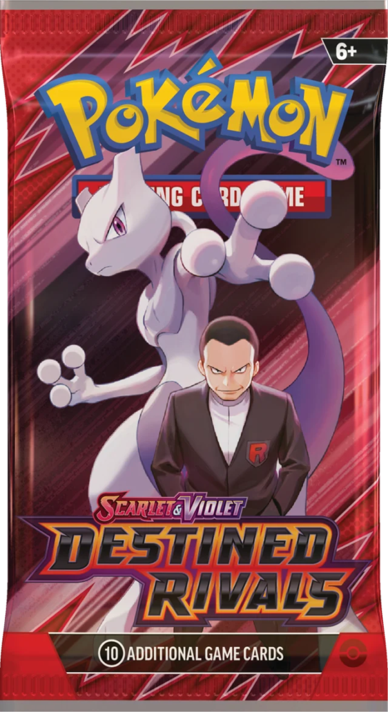 Pokémon TCG Scarlet & Violet Destined Rivals Booster Pack met Giovanni en Mewtwo artwork