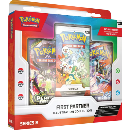 Pokémon First Partner Illustration Collection Series 2 met promo kaarten, sticker sheet en booster packs