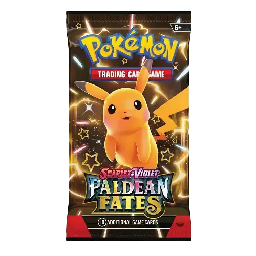 Pokémon TCG Scarlet & Violet Paldean Fates Booster Pack met Pikachu artwork