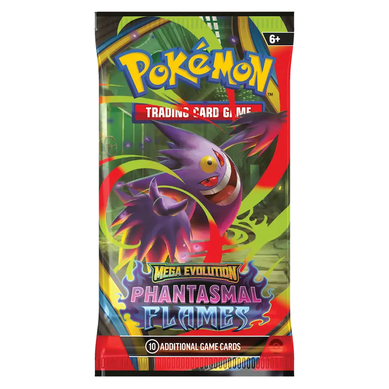 Pokémon TCG Mega Evolution Phantasmal Flames Booster Pack met Mega Gengar artwork