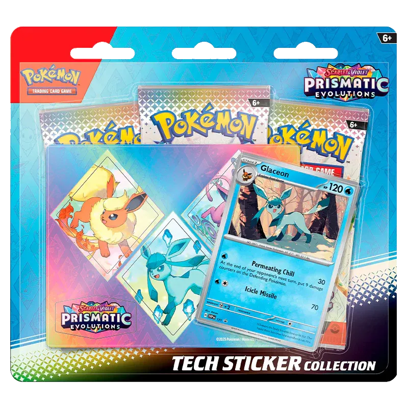 Pokémon Prismatic Evolutions Tech Sticker Collection met Glaceon