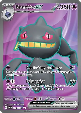 Voorkant van Banette ex 229/198 Ultra Rare uit Scarlet & Violet