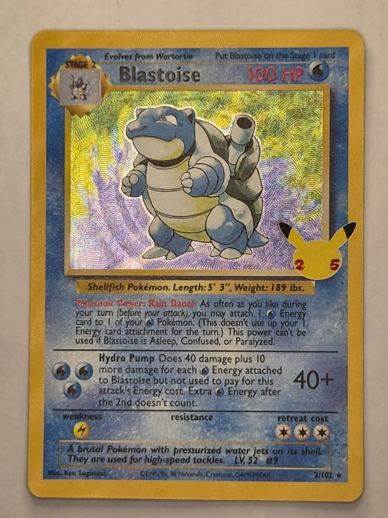 Voorkant van Blastoise 2/102 Rare uit Base Set
