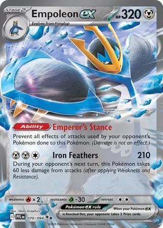 Voorkant van Empoleon ex 070/094 uit Prismatic Evolutions