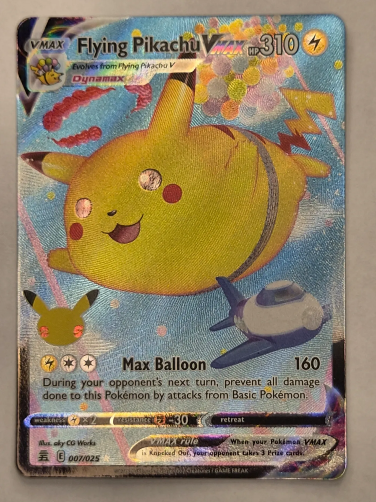 Voorkant van Flying Pikachu VMAX 007/025 Holo Rare VMAX uit Celebrations
