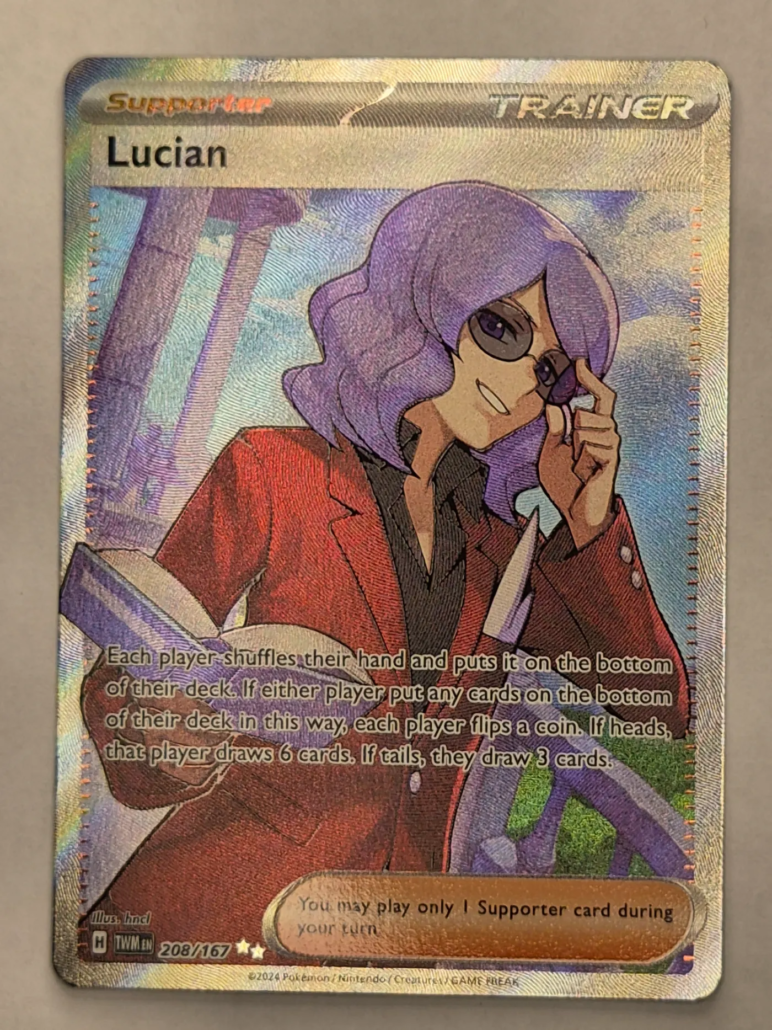 Voorkant van Lucian 208/167 Ultra Rare uit Twilight Masquerade, geïllustreerd door hncl