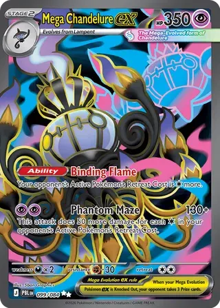 Voorkant van Mega Chandelure ex 099/084 Ultra Rare uit Pitch Black
