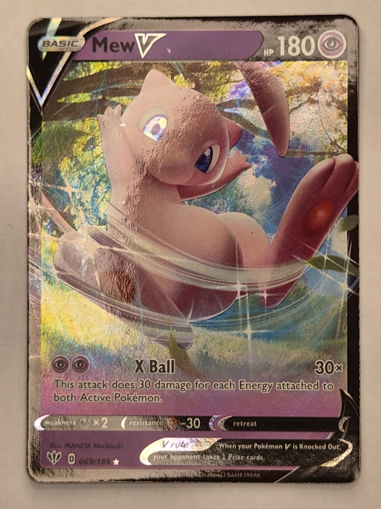 Voorkant van Mew V 069/189 Holo Rare V uit Darkness Ablaze
