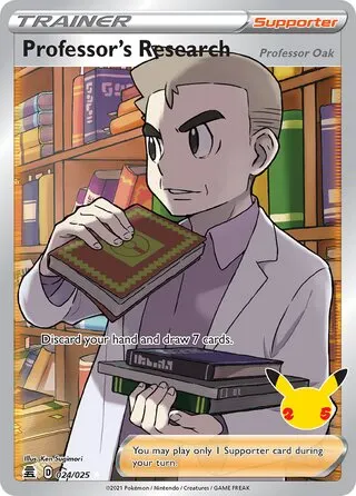 Voorkant van Professor's Research (Professor Oak) 024/025 Ultra Rare uit Celebrations