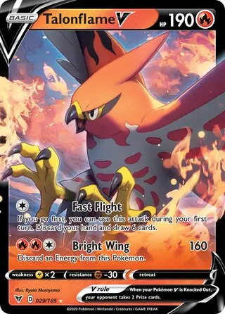 Voorkant van Talonflame V 029/185 Holo Rare V uit Vivid Voltage