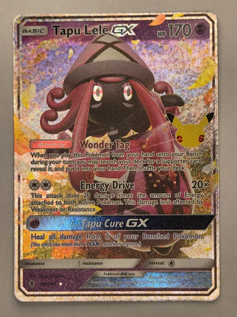 Achterkant van Tapu Lele-GX SV94/94 uit Hidden Fates Shiny Vault