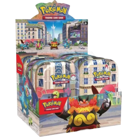 Pokémon Lumiose City Mini Tin Display met verschillende Mini Tins