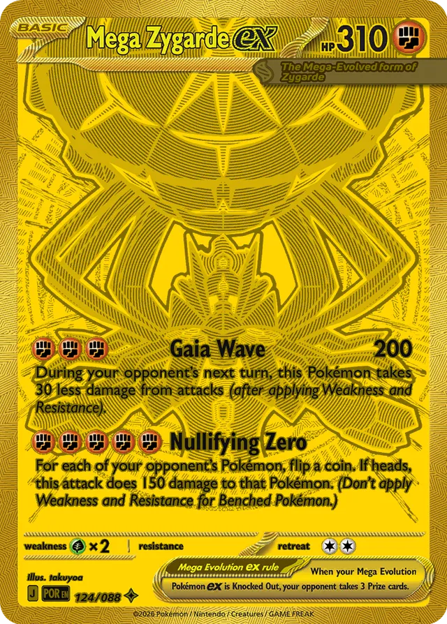 Mega Zygarde ex Gold 124/088 uit Perfect Order